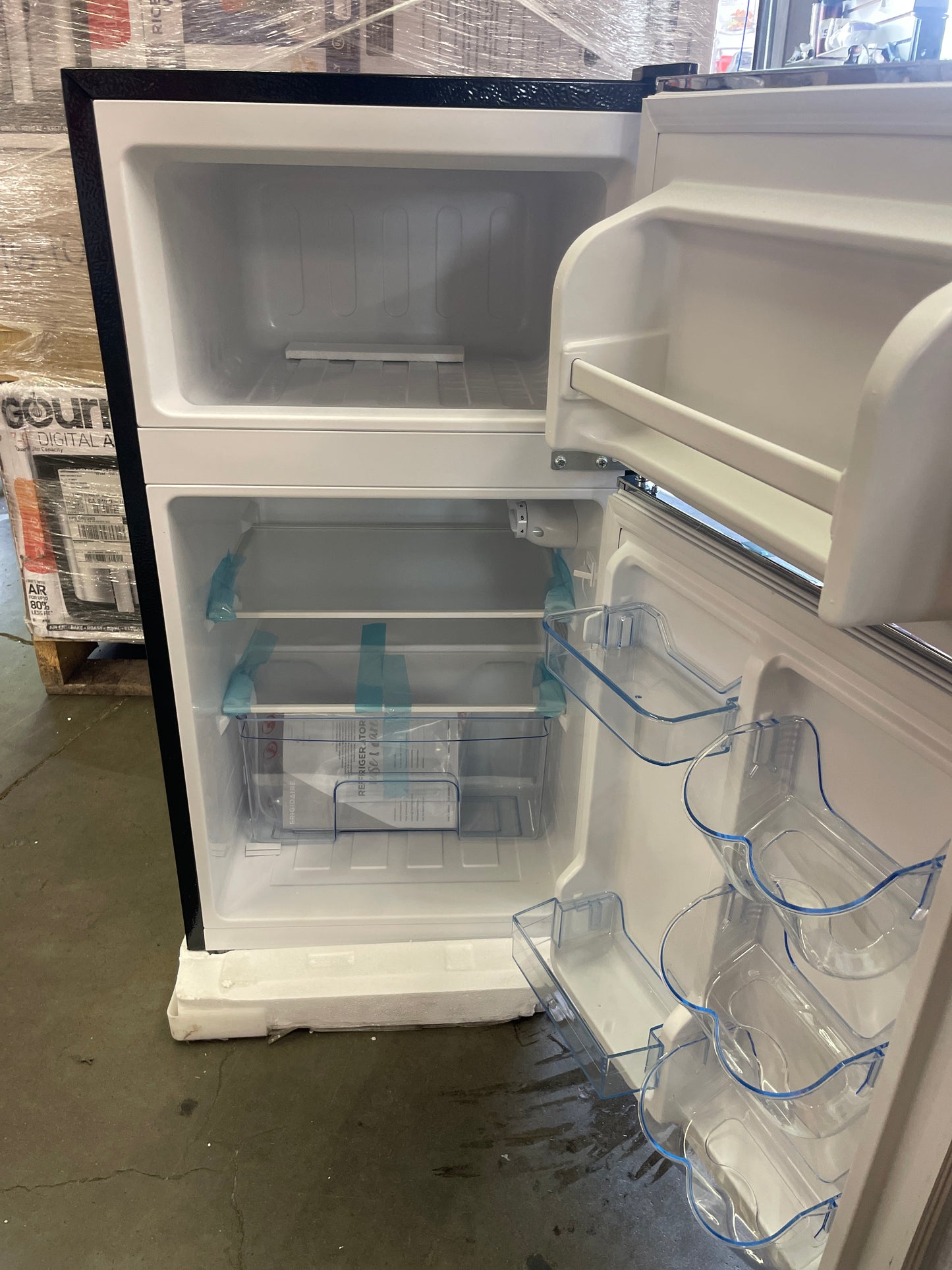 NEW - Frigidaire EFR341, 3.1 cu ft 2 Door Fridge and Freezer, Platinum Series, Stainless Steel, Double - Retail $219