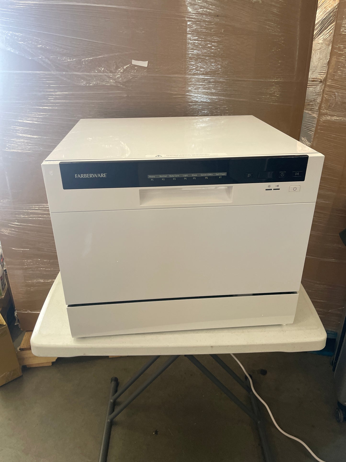 Farberware Portable Countertop Dishwasher - 7-Program System for Home, RV, and Apartment - Wash Dishes, Glass, and Baby Products - Hookup Required - Retail $214