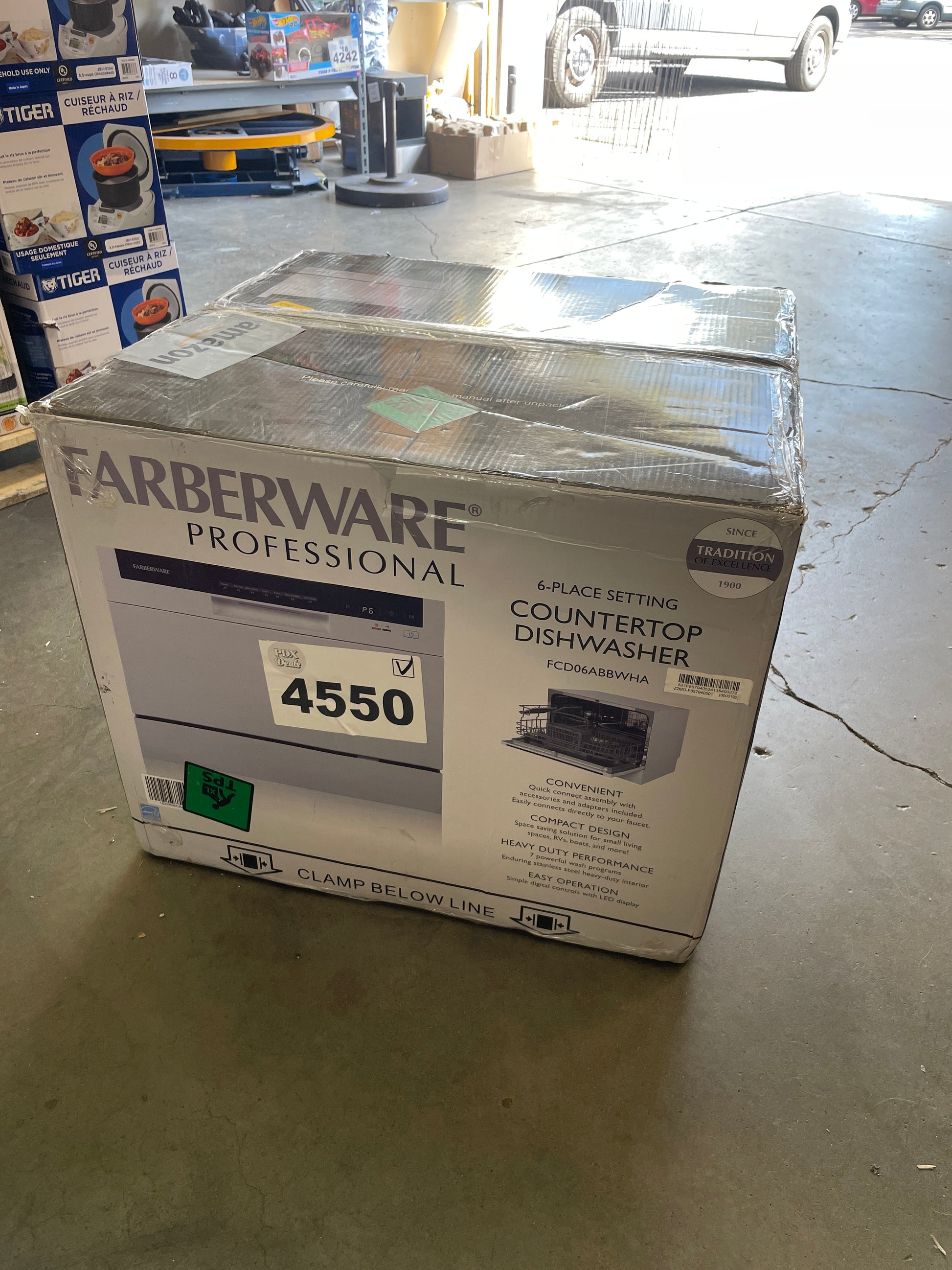 Farberware Portable Countertop Dishwasher - 7-Program System for Home, RV, and Apartment - Wash Dishes, Glass, and Baby Products - Hookup Required - Retail $214