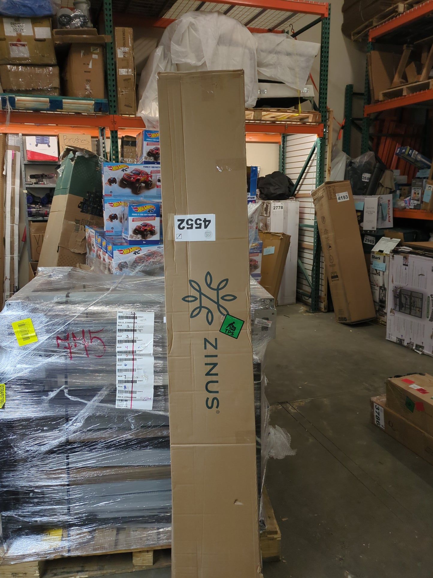 ZINUS Korey Metal Platform Bed Frame with Upholstered Headboard, Wood Slat Support, No Box Spring, Easy Assembly, Queen - Retail $185