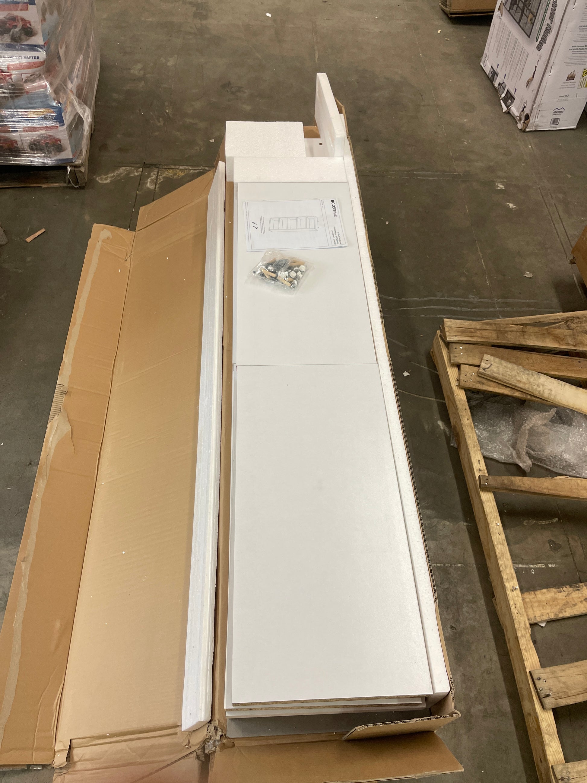 ClosetMaid Bookshelf with 5 Shelf Tiers, Adjustable Shelves, Tall Bookcase Sturdy Wood with Closed Back Panel, White Finish - Retail $181