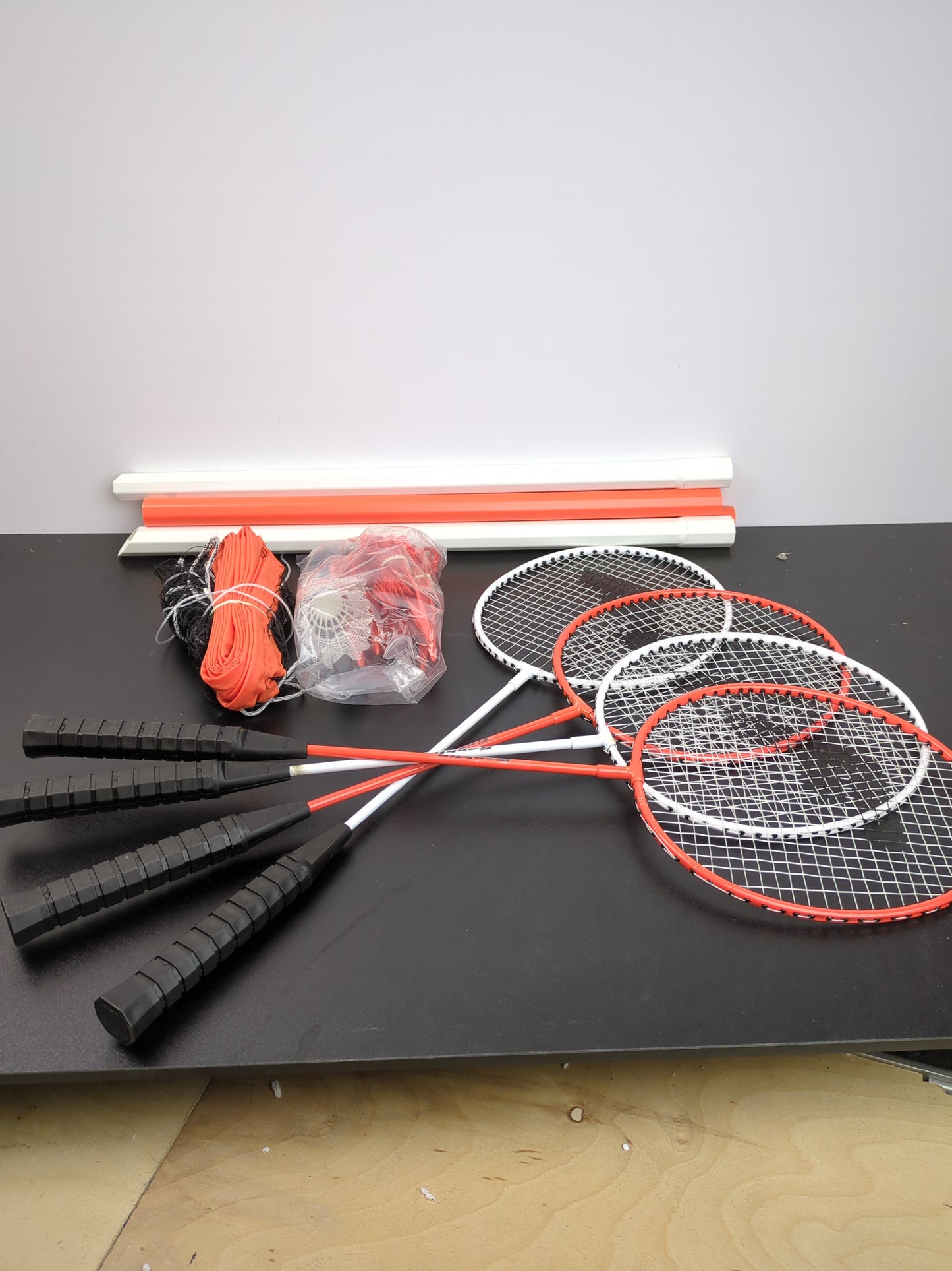 Franklin Sports Badminton Set - Backyard Badminton Net Set - Rackets and Birdies included - Backyard or Beach Badminton Set - Starter Set - Retail $29