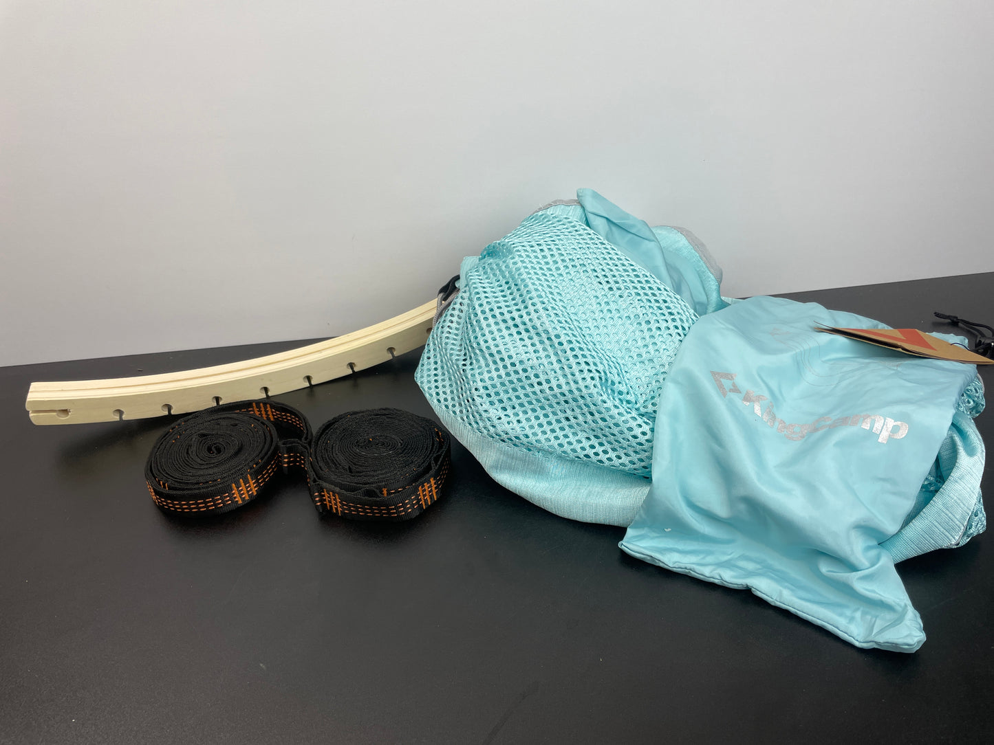 KingCamp Double Mesh Hammock, Camping Hammock Breathable Portable Outdoor/Indoor Hammocks Tree Hammock for Camping Backpacking, Hiking, Backyard, Patio Support to 440lbs, 2 Tree Straps (Cyan) - Retail $29