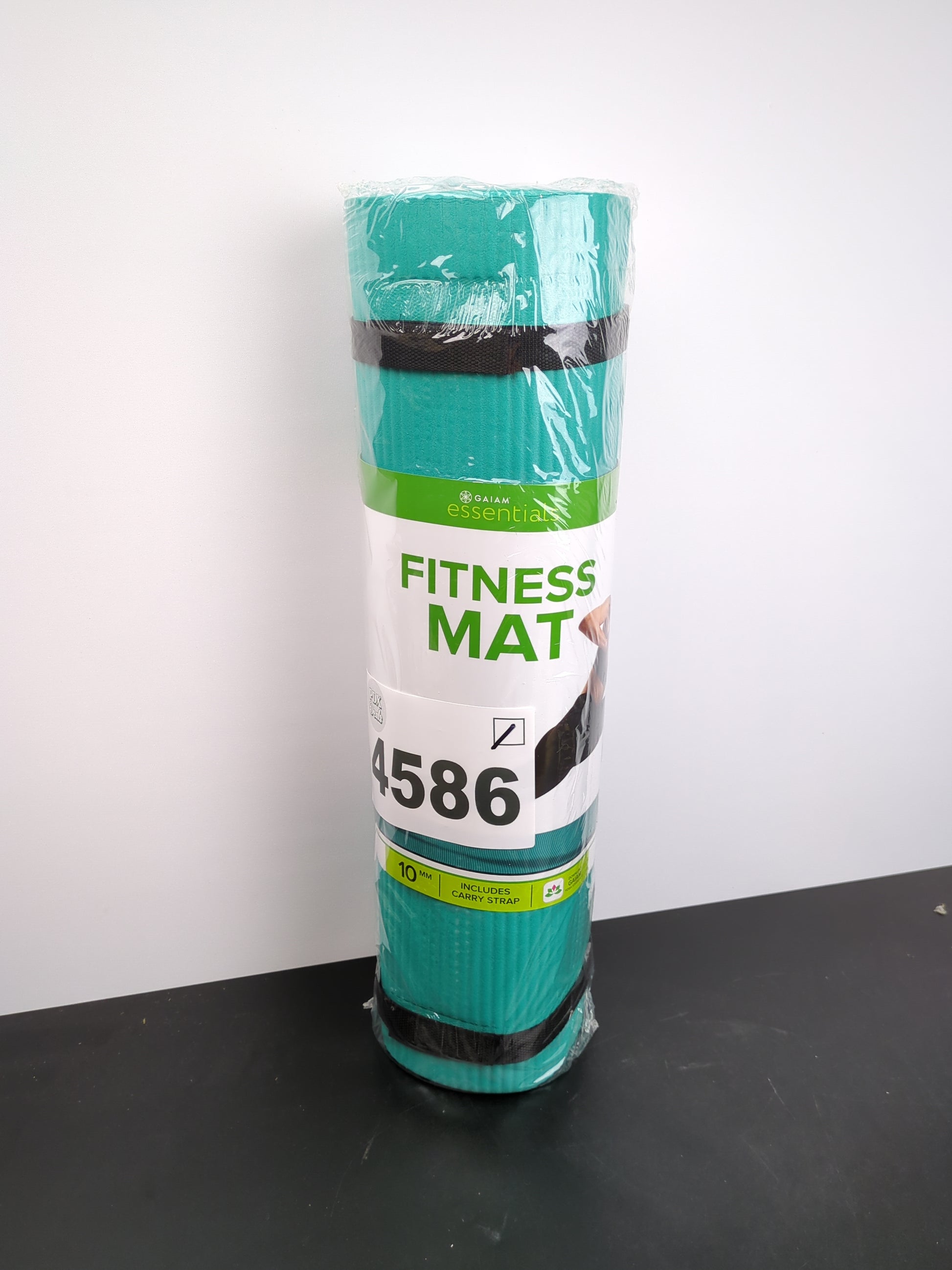 Gaiam Essentials Thick Yoga Mat Fitness & Exercise Mat With Easy-Cinch Carrier Strap, Teal, 72"L X 24"W X 2/5 Inch Thick - Retail $21