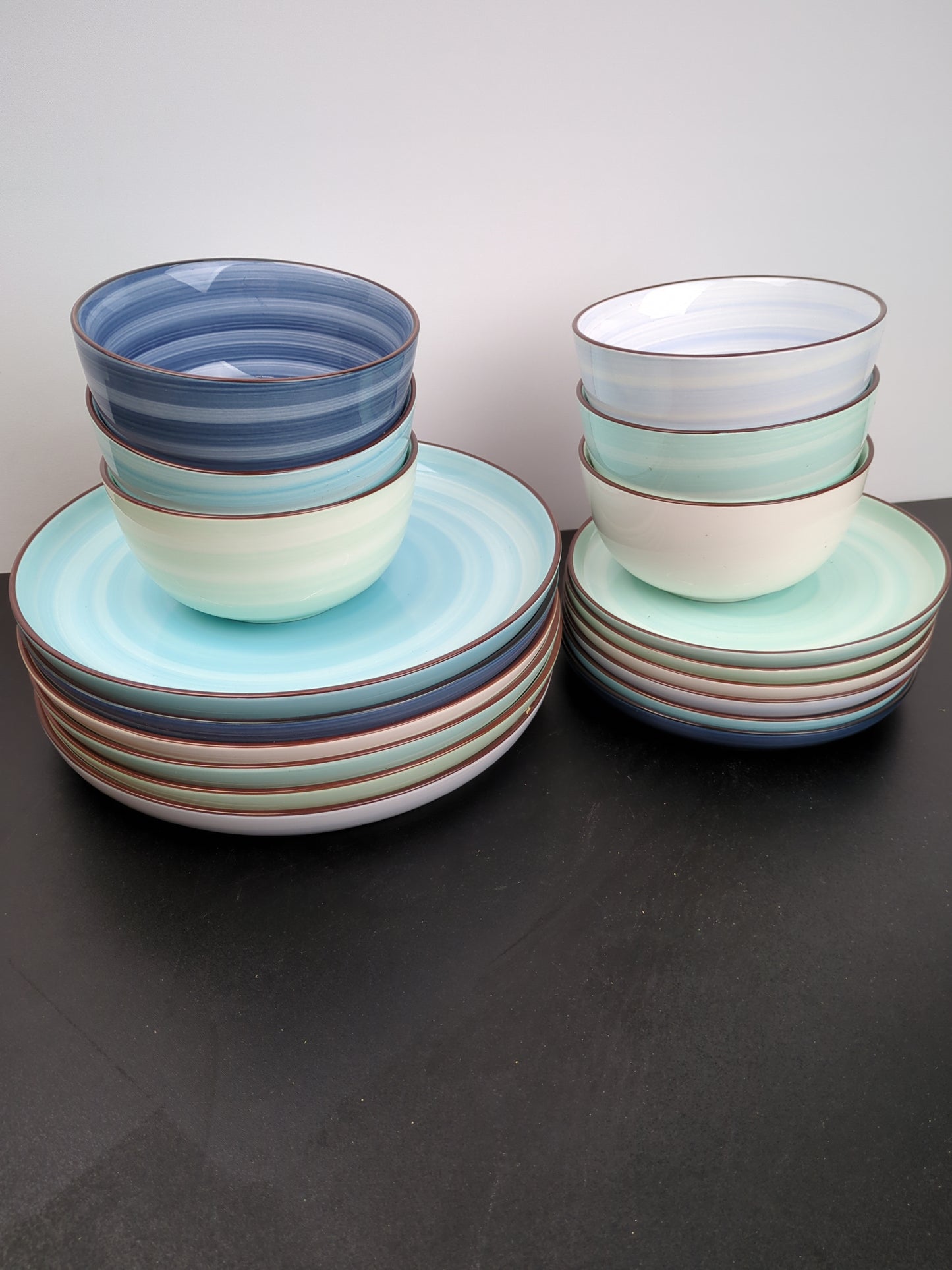 Amazingware Porcelain Dinnerware Set, 18-Piece, Service for 6, Assorted Designs - Retail $181