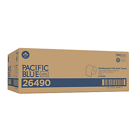 Pacific Blue Ultra® by GP PRO 26490, 1-Ply, 7.87" x 1150', 40% Recycled, White, 6 Rolls per Case