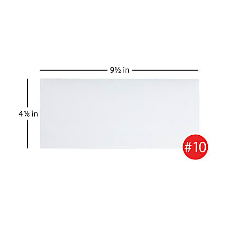 Office Depot® Brand #10 Security Envelopes, 4-1/8" x 9-1/2", Clean Seal, White, Box Of 250