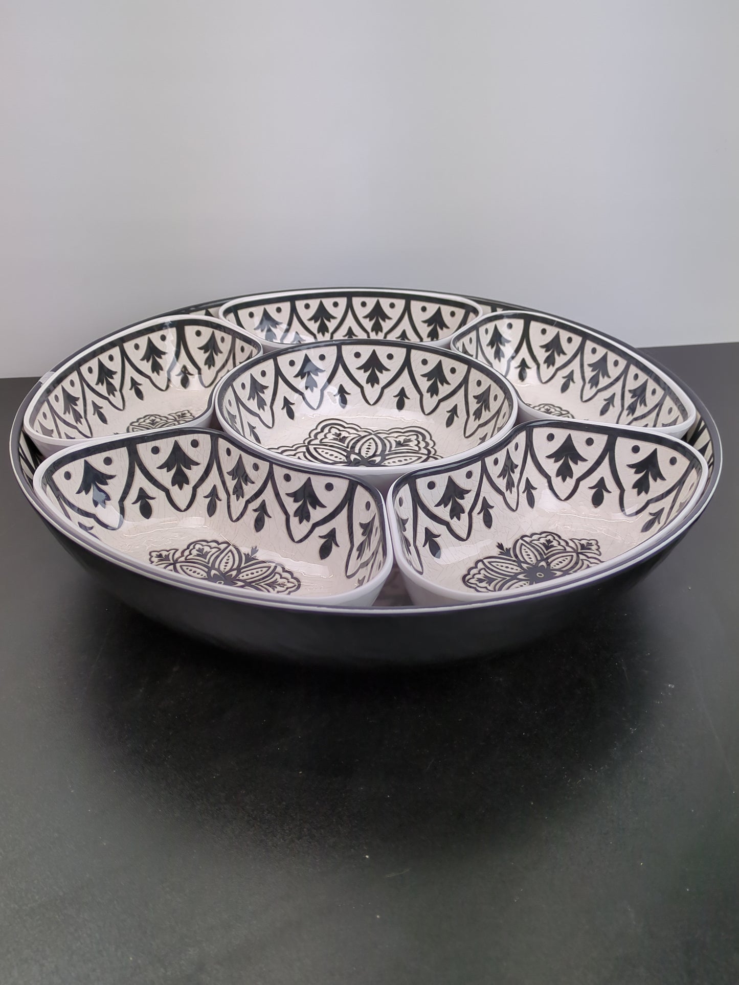 Melamine Lazy Susan with Cover, 7-Piece Set