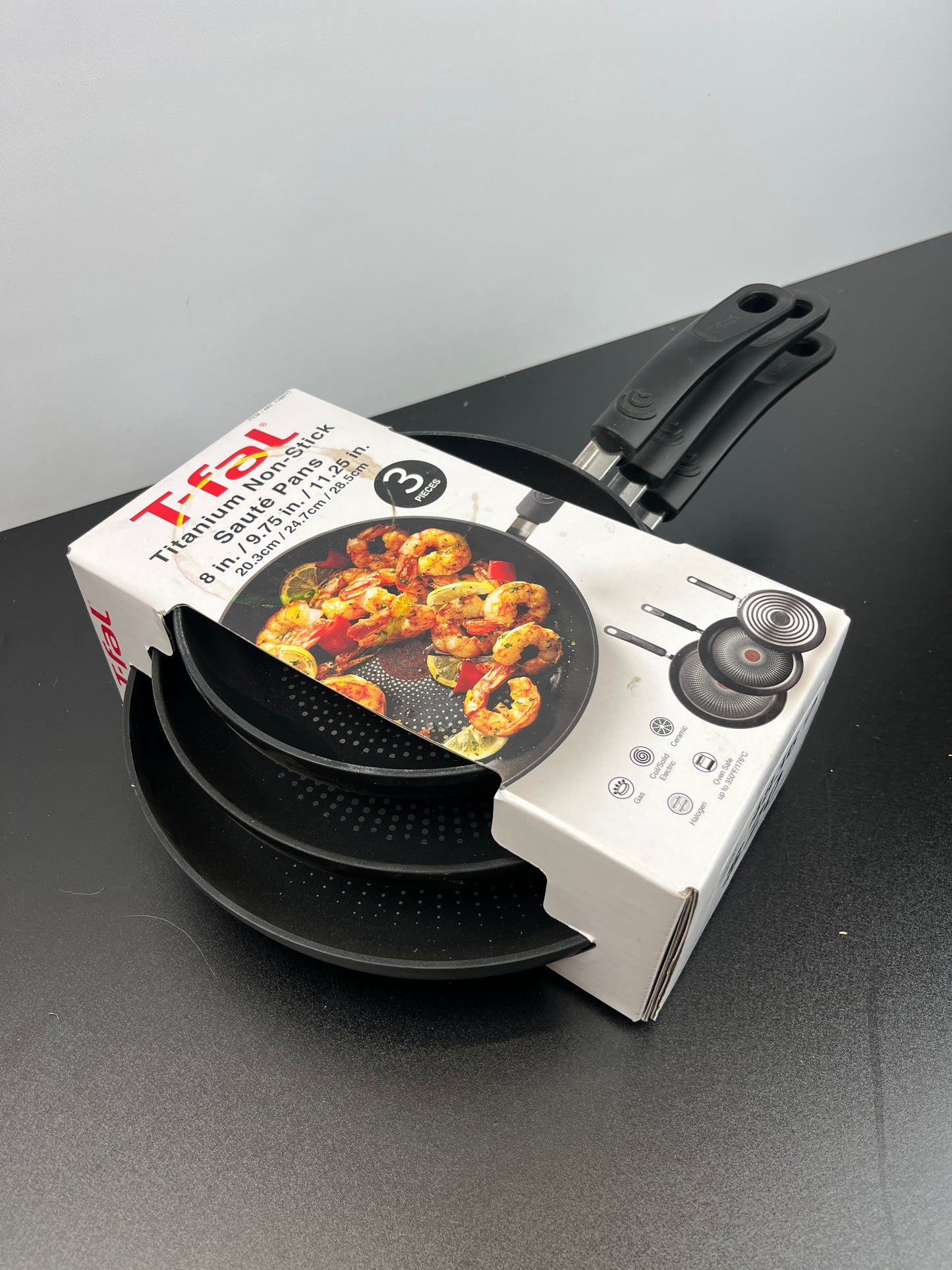 T-FAL 3PC FRY PAN SET - Retail $29