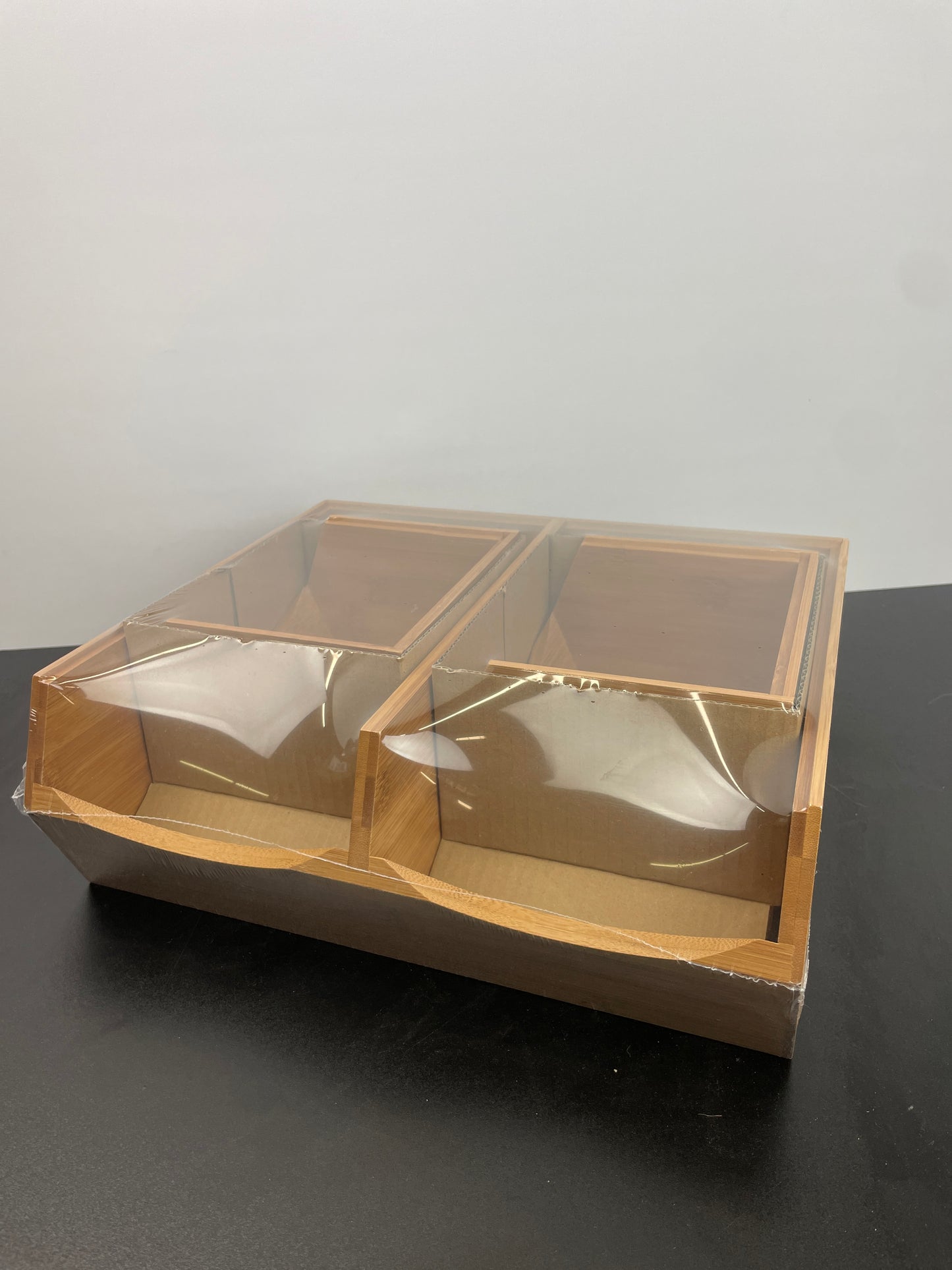 STACKABLE BAMBOO BINS - Retail $24