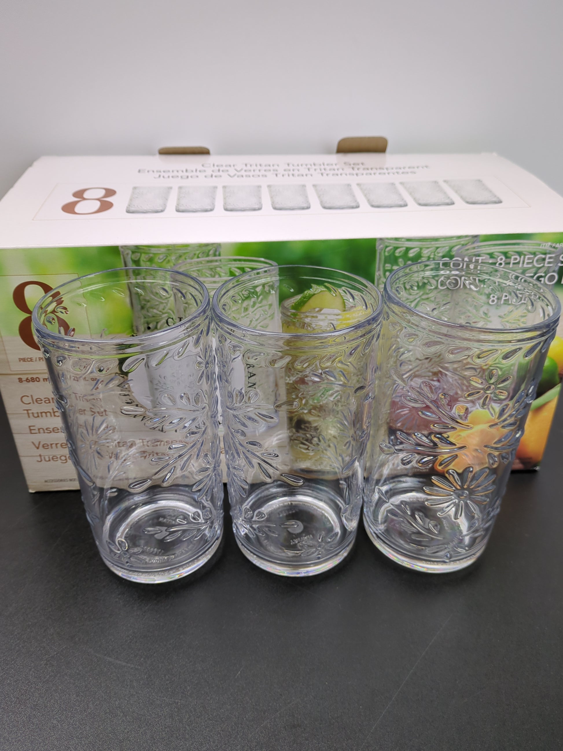 NEW - Tritan 8-piece Tumbler Set - Retail $16