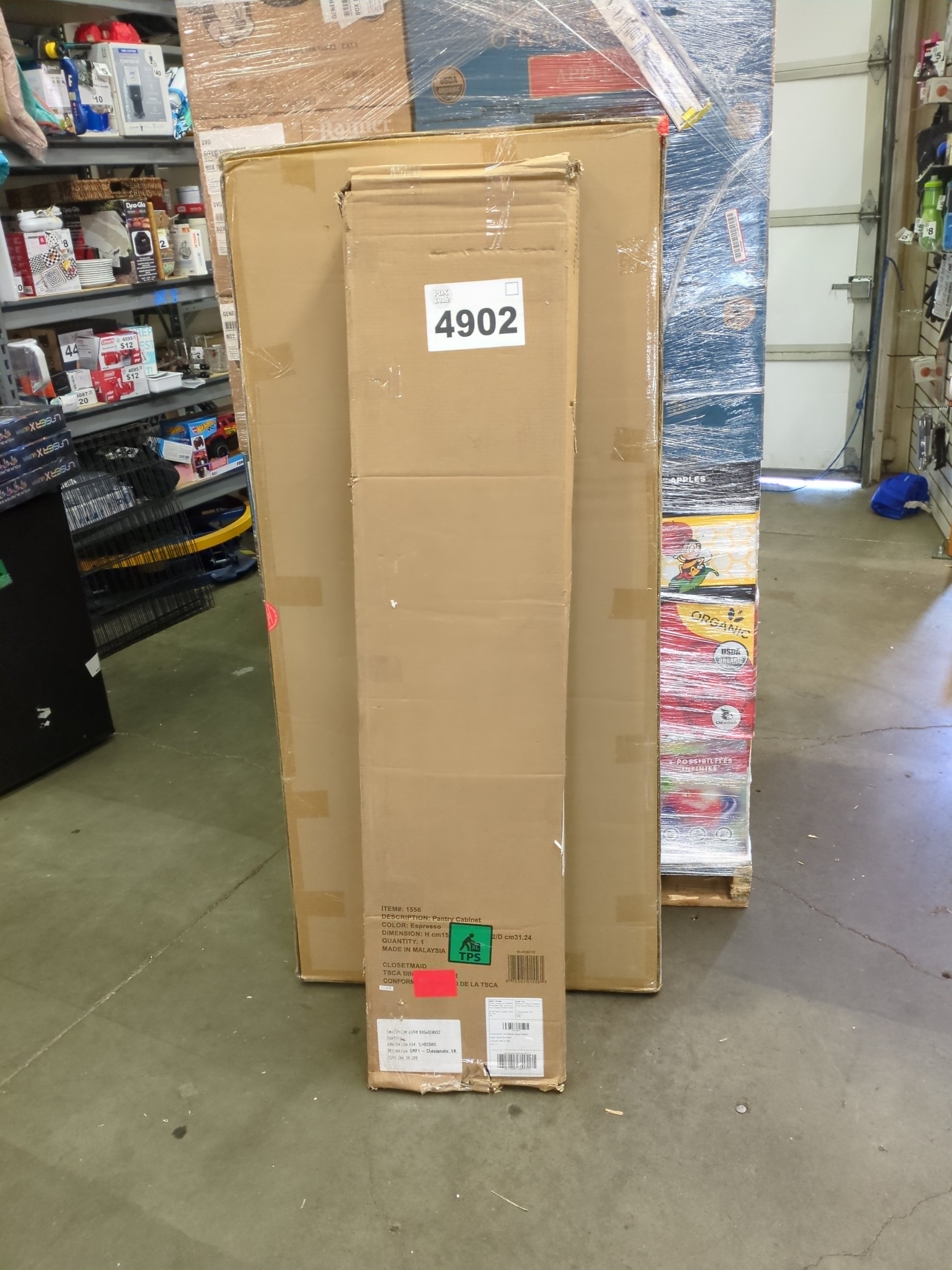 ClosetMaid Pantry Cabinet Cupboard with 2 Doors, Adjustable Shelves Standing, Storage for Kitchen, Laundry, or Utility Room, Espresso - Retail $143