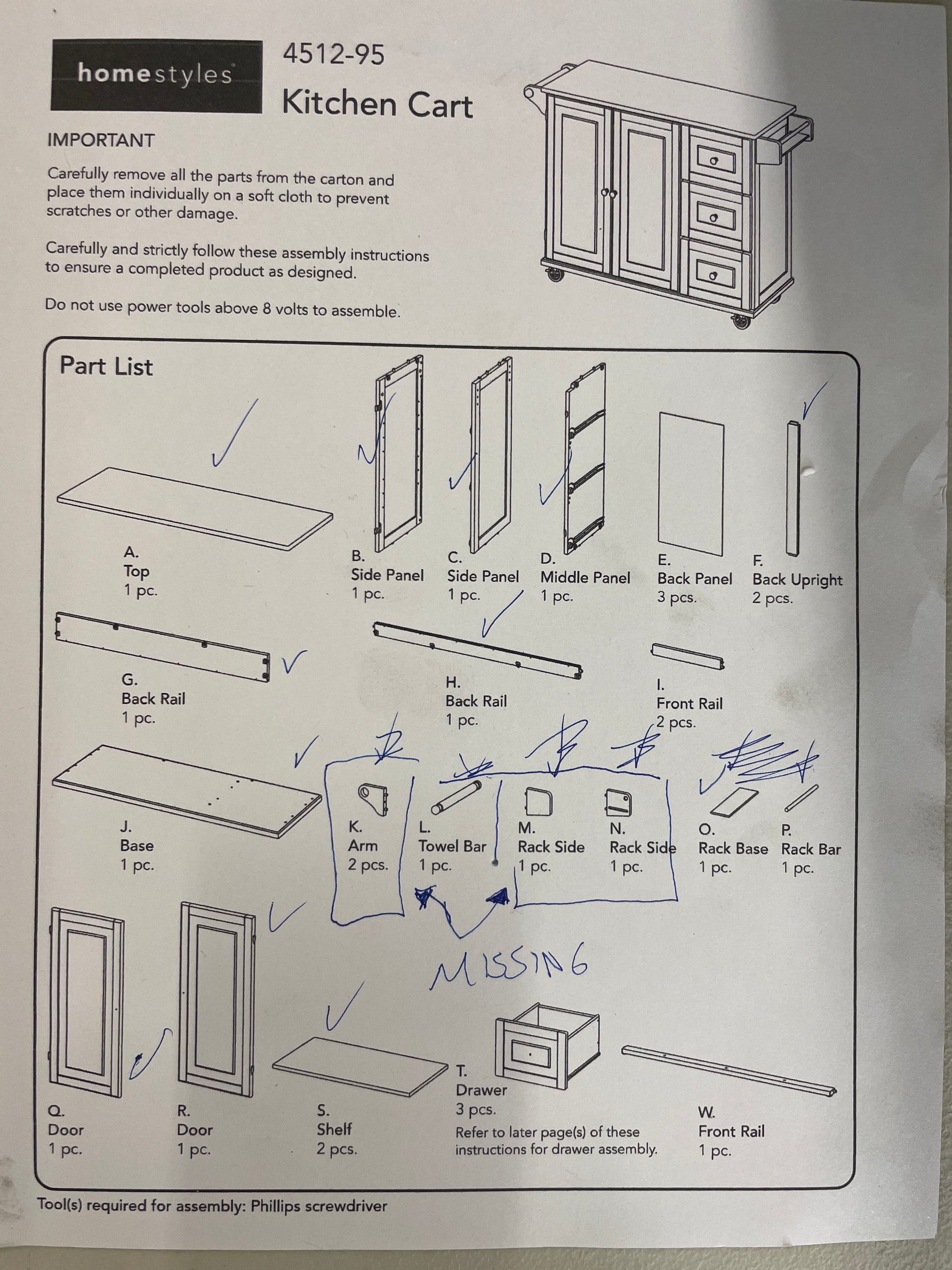 Homestyles Kitchen Cart with Stainless Steel Metal Top Rolling Mobile Kitchen Island with Storage and Towel Rack 54 Inch Width Off White - Retail $246