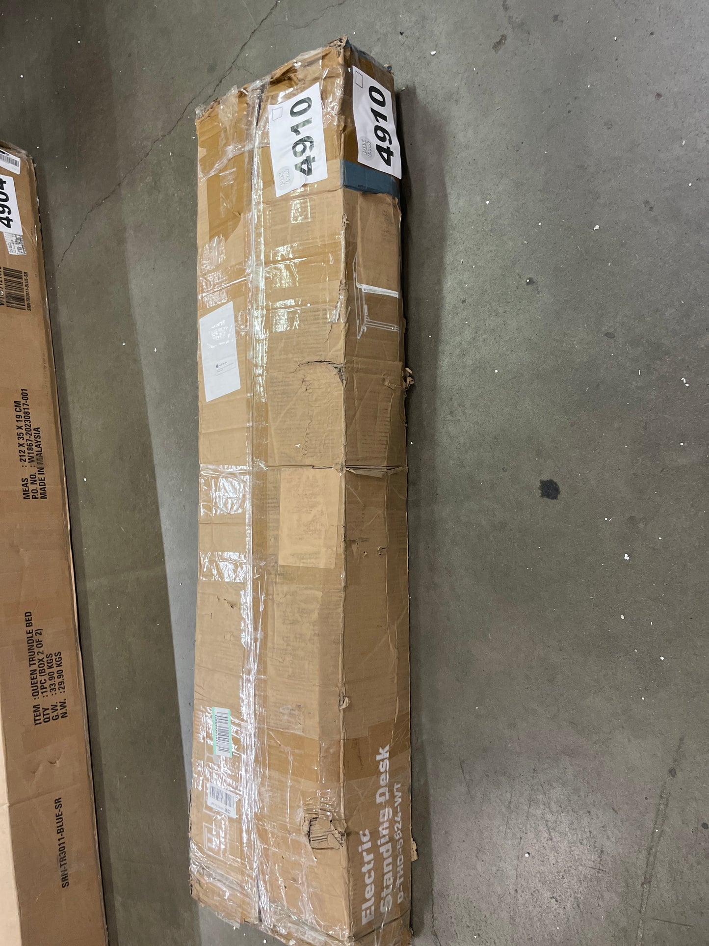 Sweetcrispy Electric Standing Desk - 55 x 24 inch Adjustable Height Sit to Stand Up Desk with Splice Board, Rising Home Office Computer Table with 2 Hook and Wire Hole for Work - Retail $139