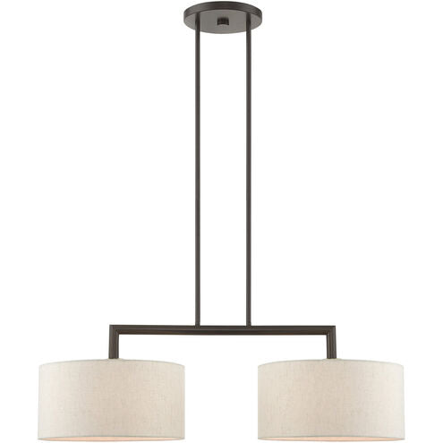 Livex Meridian 2 Light 35 inch English Bronze Linear Chandelier Ceiling Light