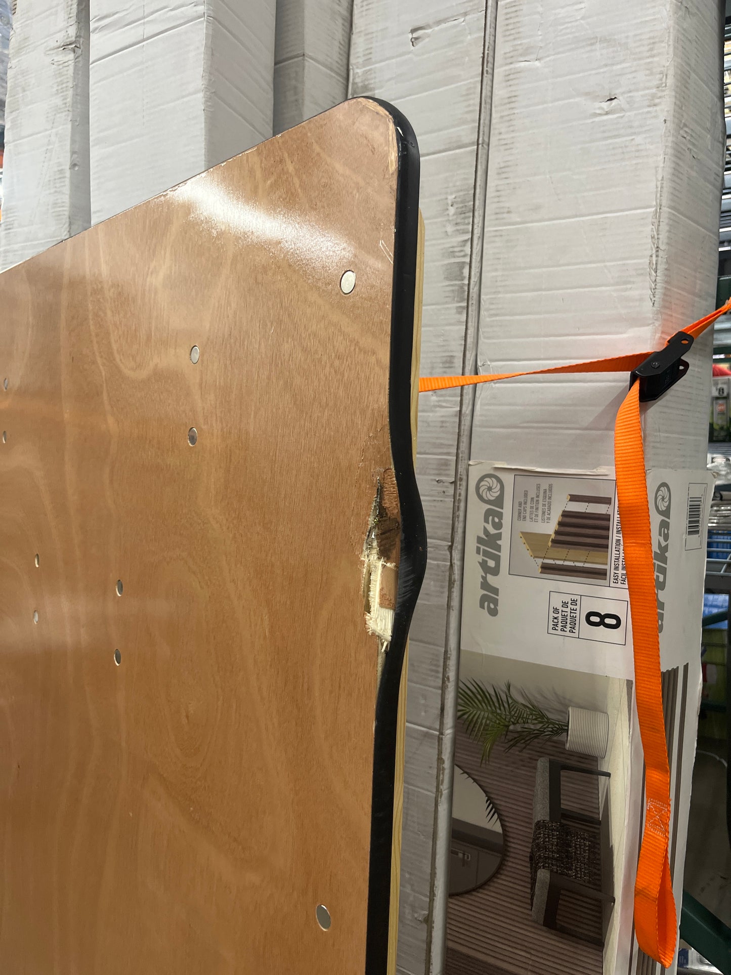 Flash Furniture Fielder 6ft Rectangular All-Occasion Wood Folding Event Table, Foldable Portable Banquet Table with Wooden Top, Natural/Black - Retail $186