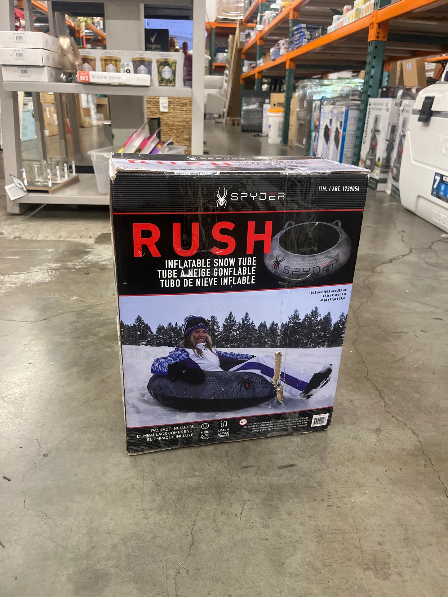 Spyder RUSH Inflated Rubber Snow Tube, 41 inch