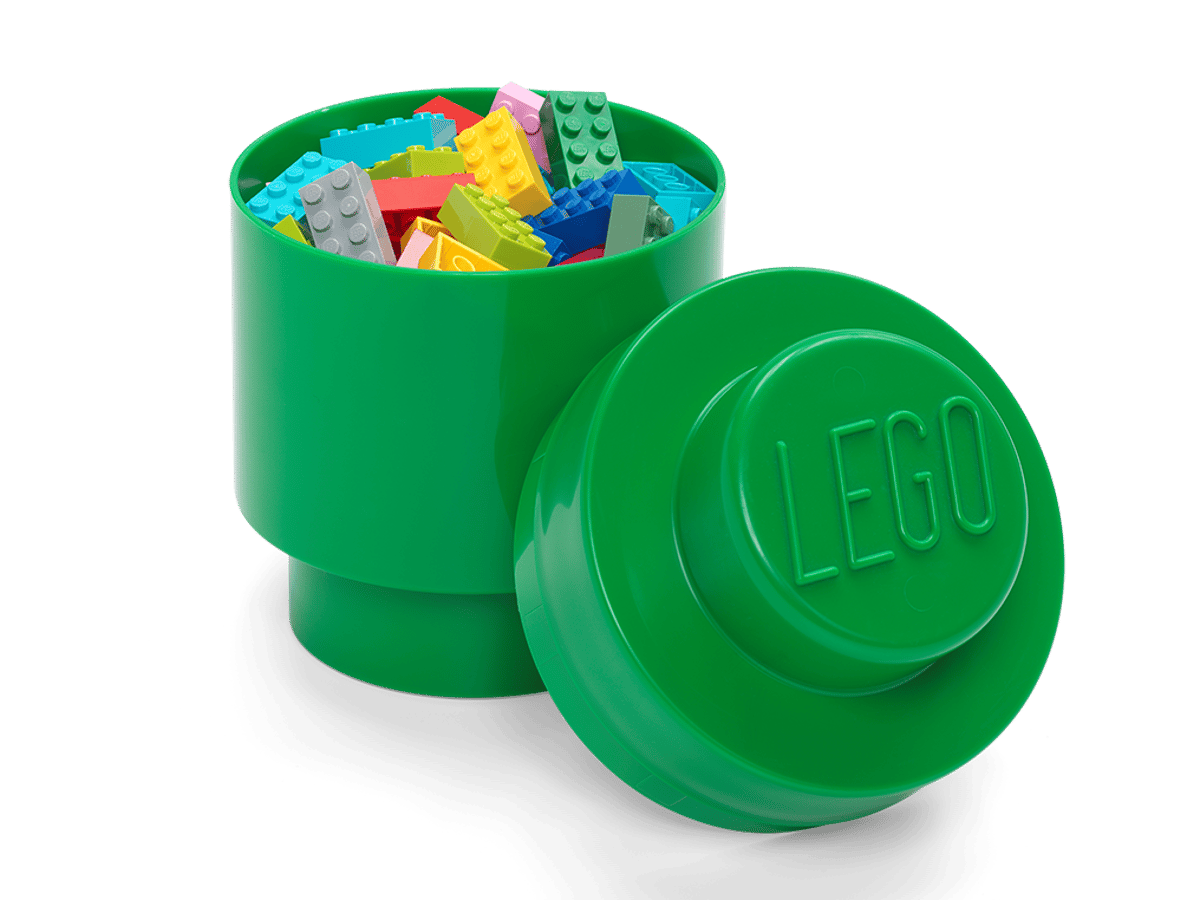LEGO 1-Stud Round Storage Brick – Green