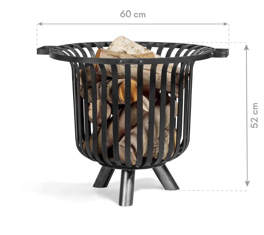 Cook King 111452 Verona Fire Basket, Large, Steel - Retail $58