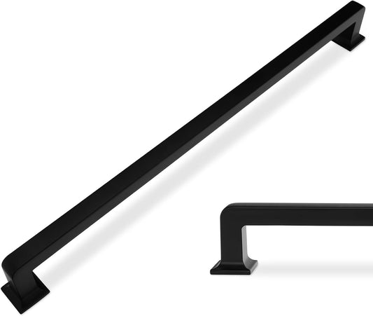 6 Pack Matte Black Kitchen Cabinet Handles - 12-3/5 inch (320mm) Black Drawer Pulls