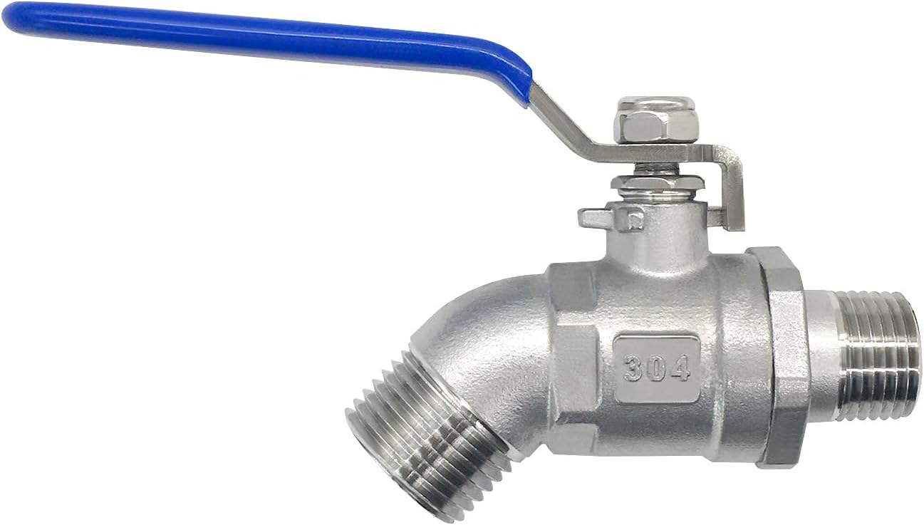 Stainless Steel Garden Hose Bibb Outdoor Hose Spigot/Faucet For Garden 1/2" NPT Male x 3/4" GHT Male