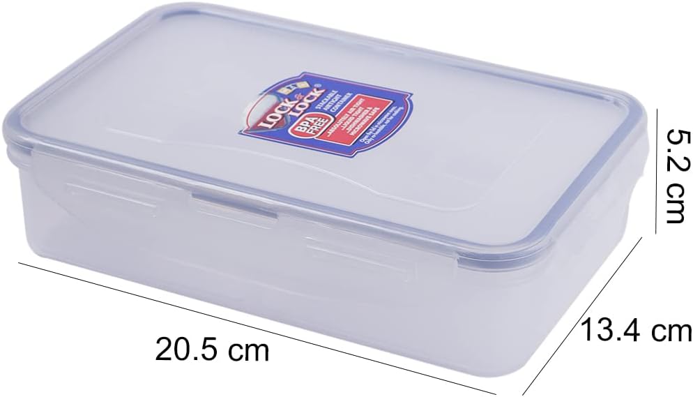 NEW - LOCK & LOCK Easy Essentials On The Go Meal Prep Lunch Box, Airtight Containers with Lid, BPA Free, Rectangle (3 Section) -27 oz, Clear - Retail $8