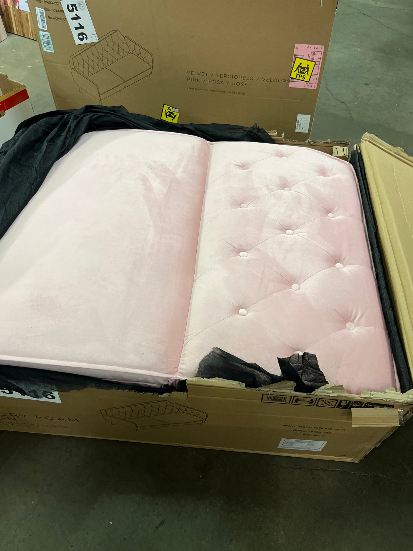 Novogratz Tallulah Memory Foam Futon, Pink - Retail $232