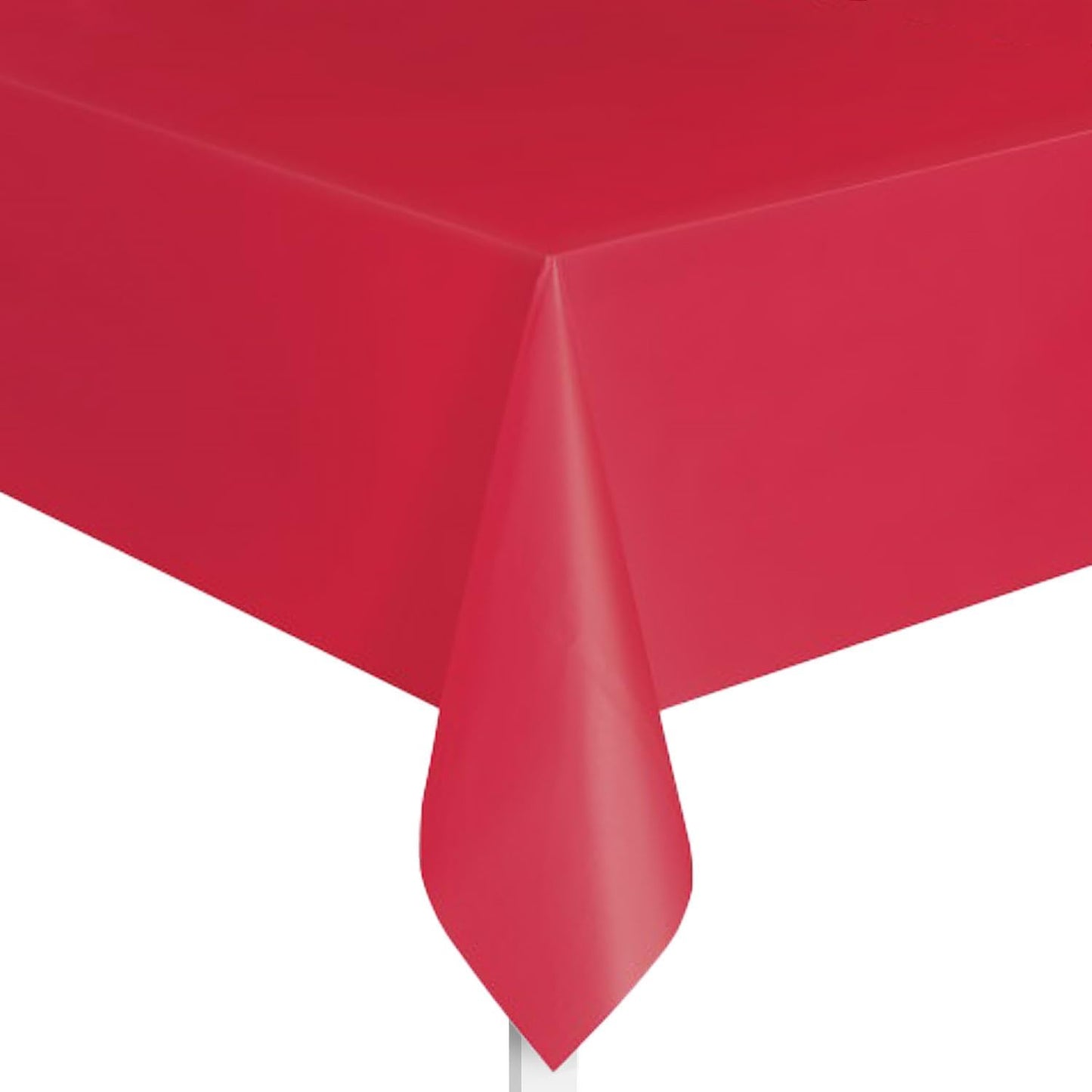 Red Solid Rectangular Plastic Table Cover (54" x 108") 1 Count - Elegant Design & Premium Quality, Ideal For Parties, Events & Everyday Use