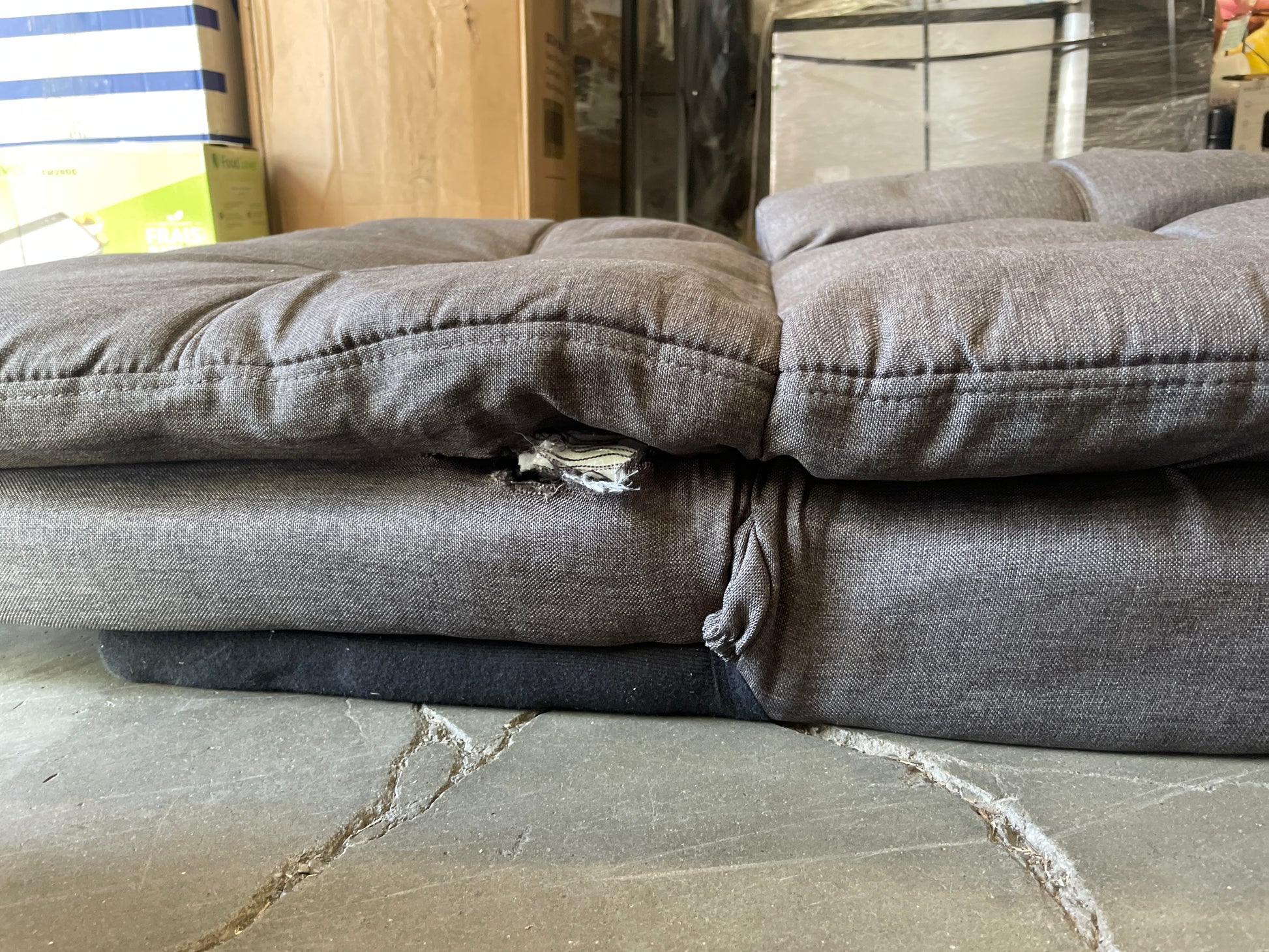 Hcore Convertible Sleeper, Memory Foam Futon Couch,Loveseat Bed,Small Splitback Modern Sofa Sofabed, Upgraded Grey - Retail $322