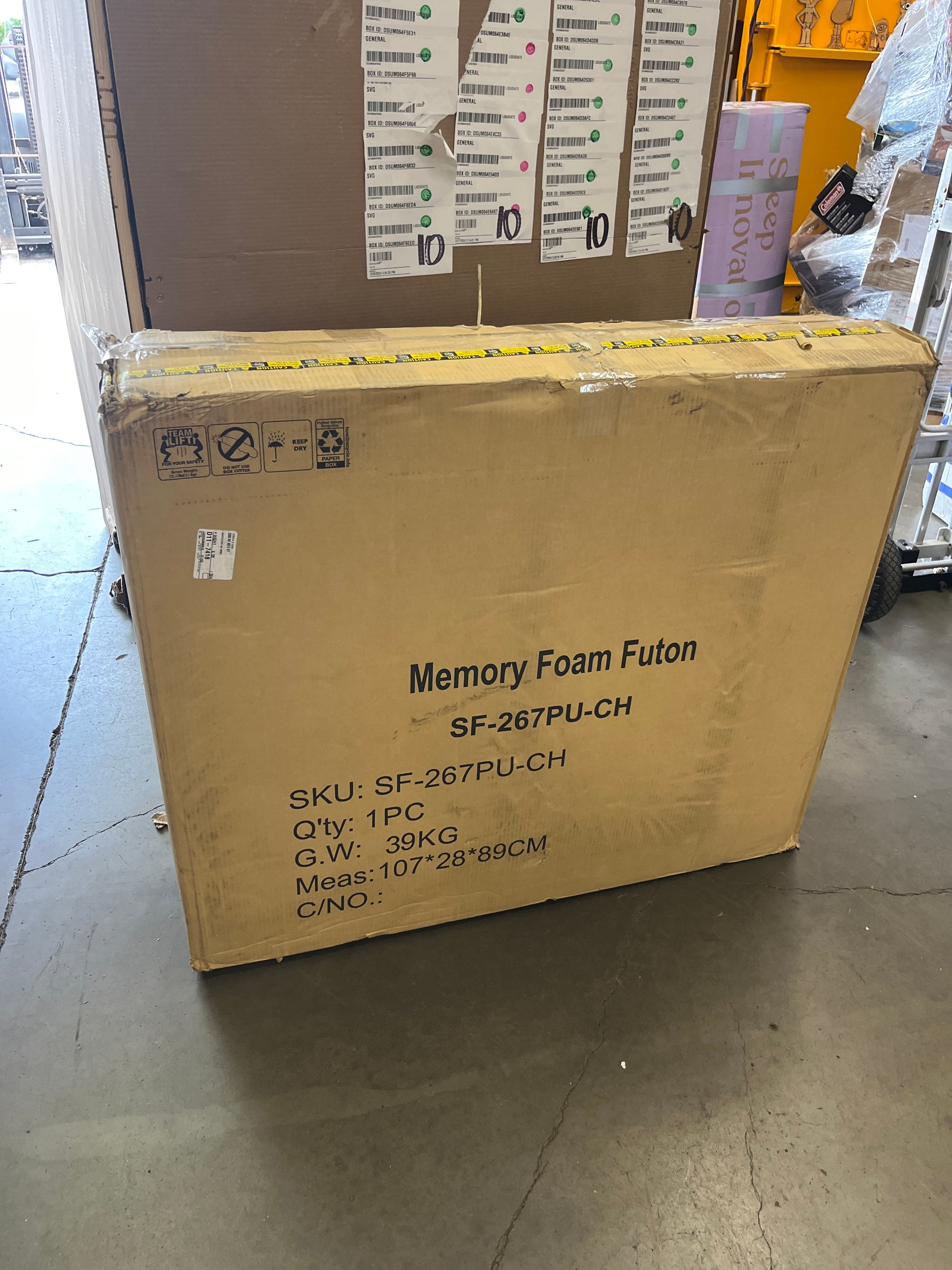 Hcore Convertible Futon Sofa Bed,Sleeper Futon Bed Couch,Memory Foam Futon Sofa,Loveseat Sofa Bed,Small Splitback Polyester Modern Sofa for Living Room,Office,Apartment,Medium Brown - Retail $239