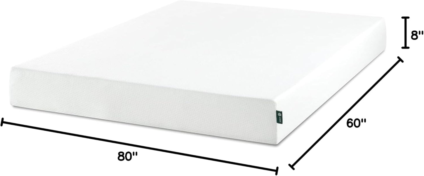 NEW - ZINUS QUEEN, 8 Inch Green Tea Memory Foam Mattress [New Version], Fiberglass free, Medium Firm Feel, Zoned Pressure Relief, Certified Safe Foams & Fabric, Mattress in A Box - Retail $260