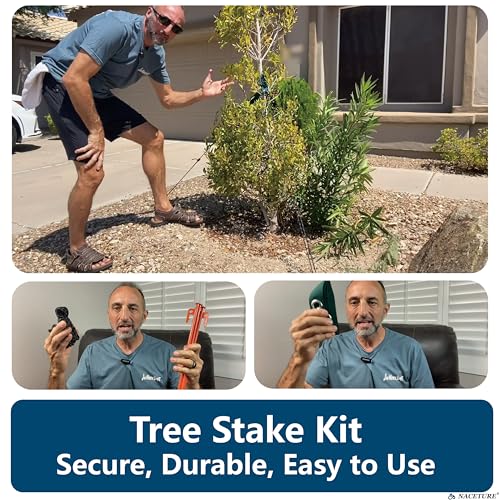 NACETURE Heavy Duty Tree Straightening Kit, 6 Pack with Tree Straps & Rope