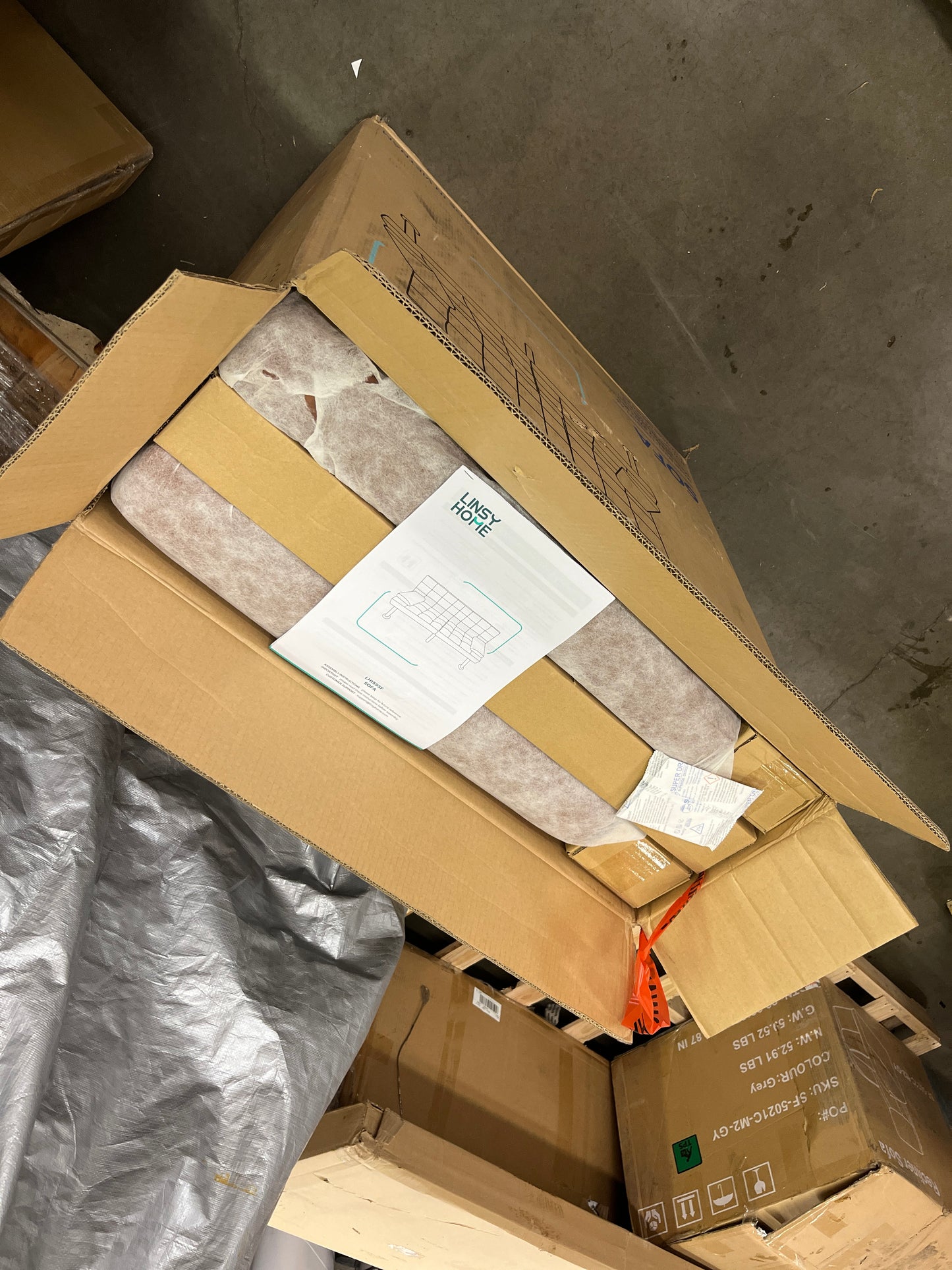 LINSY HOME Futon Sofa Bed, Faux Leather Sleeper Sofa with Mattress and Frame, Convertible Futon Couch for Living Room, Black - Retail $329