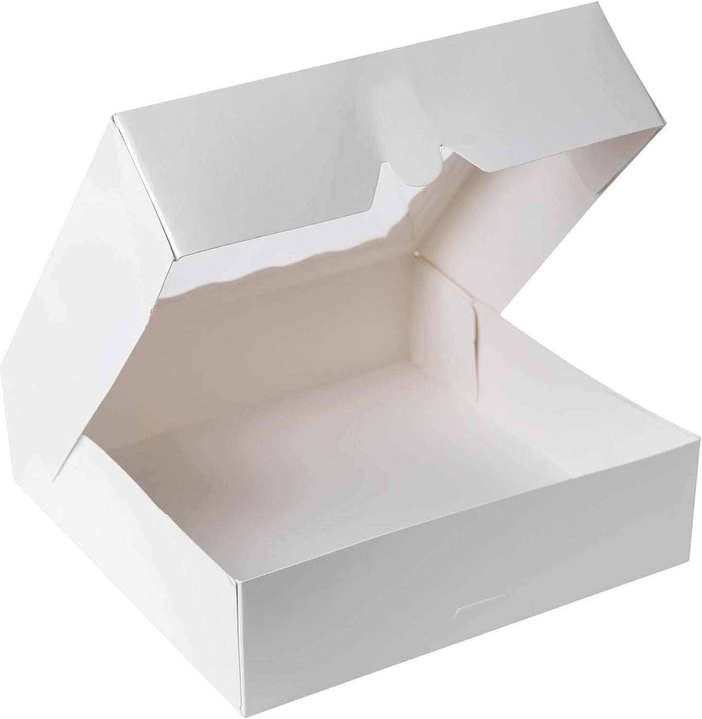 [15pcs] 12inch White Bakery Boxes, 12x12x2.5inch Large Pie Boxes with PVC Window