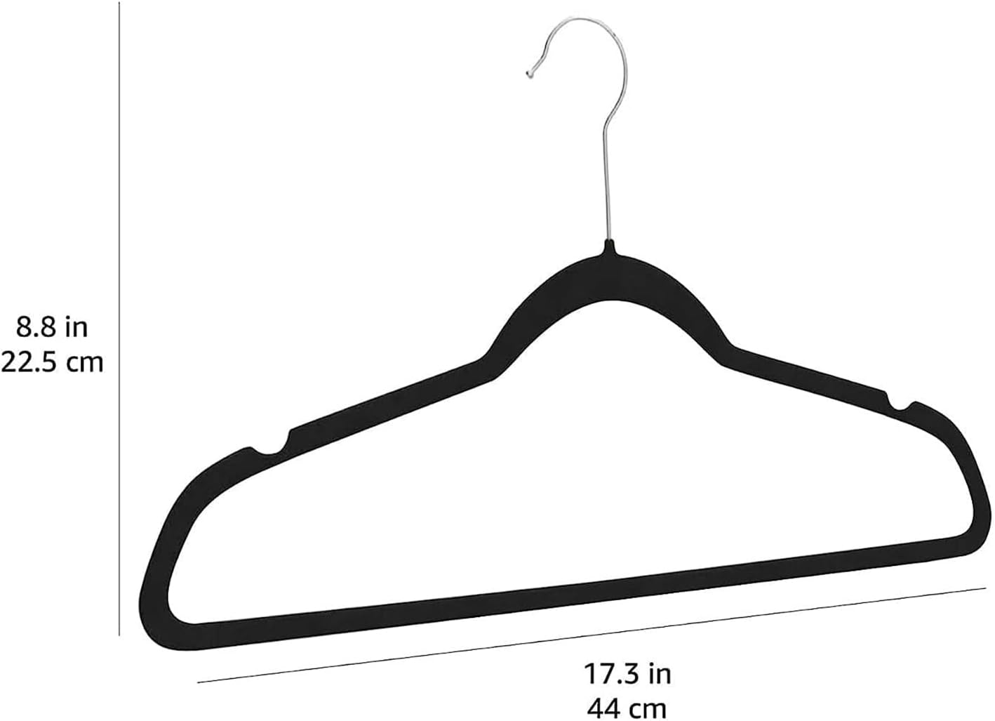 Amazon Basics Slim Velvet, Non-Slip Suit Clothes Hangers, Pack of 30, Black