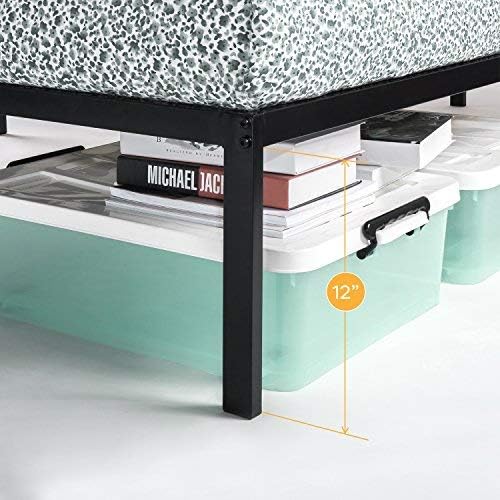 NEW - Best Price King 14 Inch Metal Platform Beds w/ Heavy Duty Steel Slat Mattress Foundation (No Box Spring Needed), King Size, Black - Retail $93