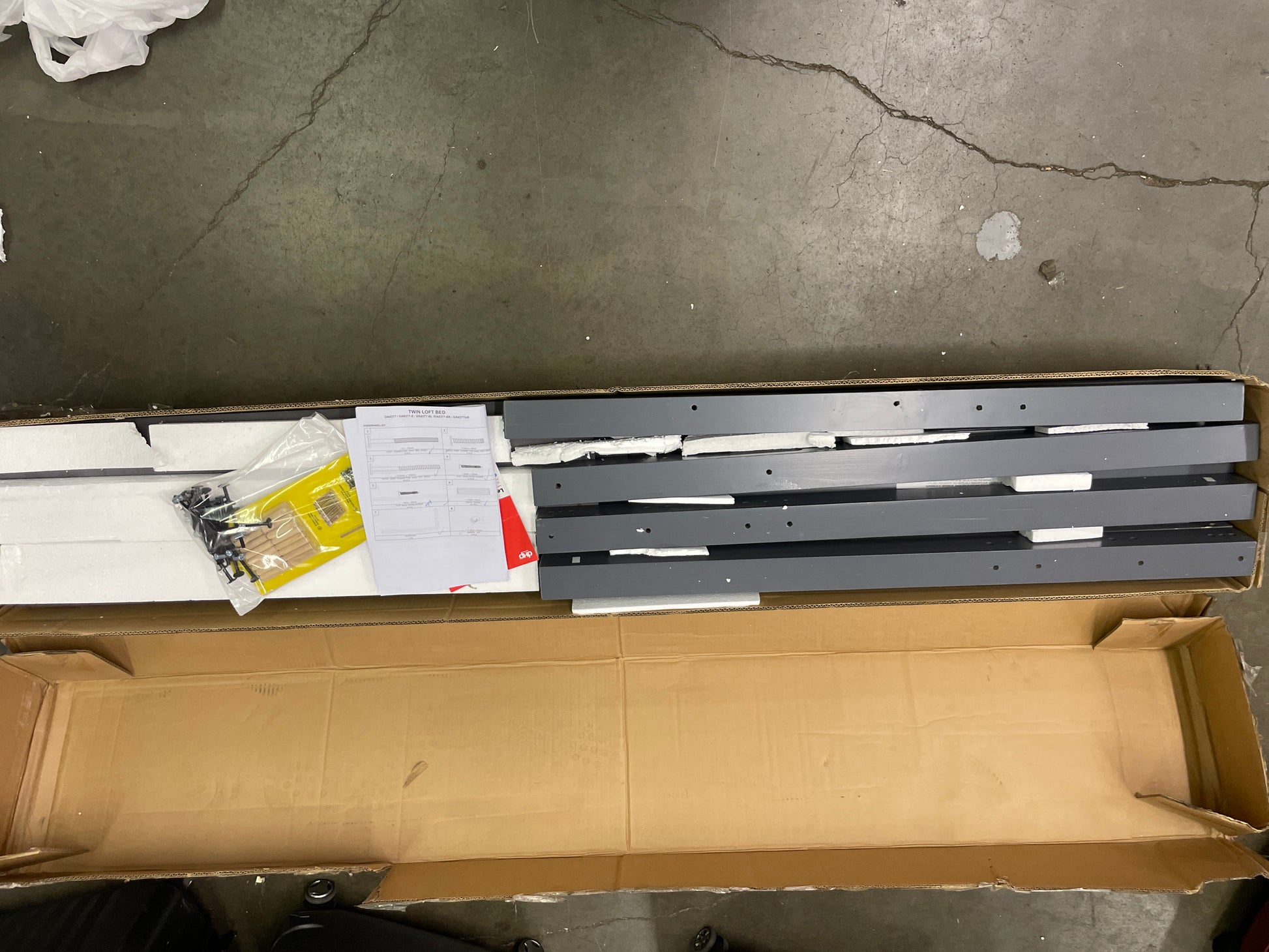 DHP Milton Junior Twin Loft Bed, Grey - Retail $173