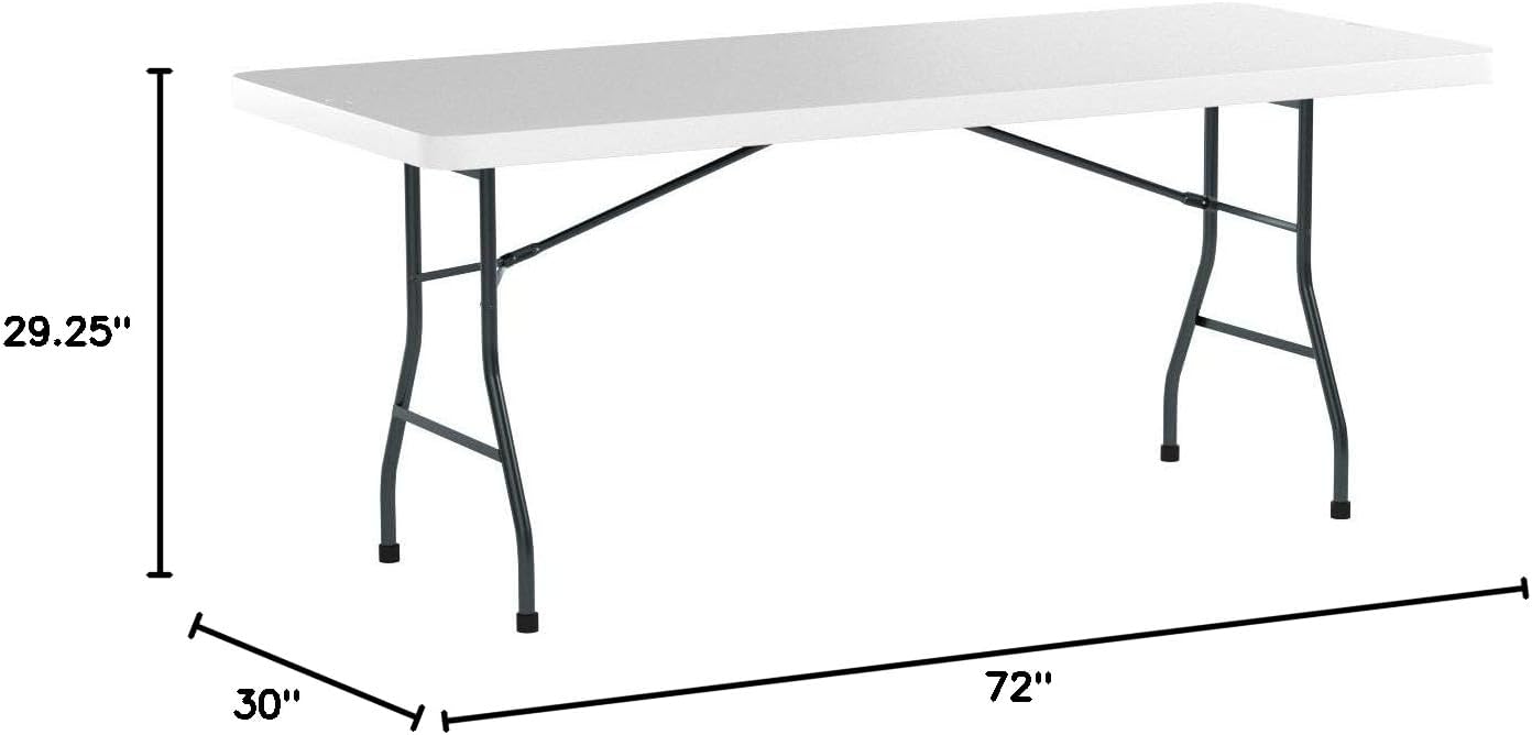 Office Star Resin Multipurpose Rectangle Folding Table for Indoor or Outdoor Use, 6 Feet Light Gray - Retail $181