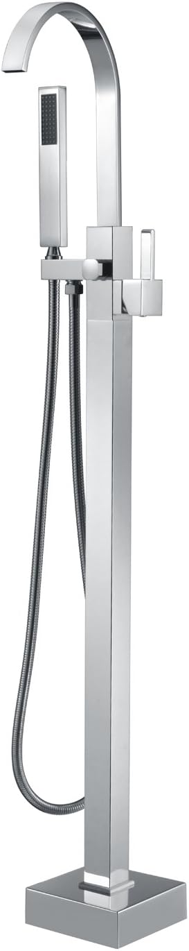NEW - Artiqua Freestanding Tub Filler Bathtub Faucet Chrome Floor Mounted Faucets with Hand Shower - Retail $269