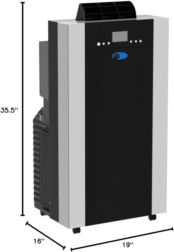 NEW - Whynter Air Conditioner 14,000 Portable Heater with Dual Hose Dehumidifier & Cooling Fan for 500 Sq Ft Rooms, Includes AC Unit Window Kit, ARC-14SH (9,200 BTU SACC), Platinum/Black - Retail $579