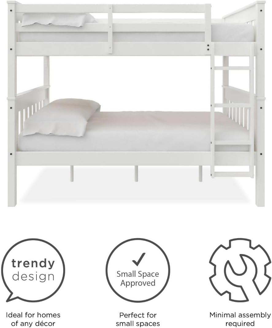 New - DHP Dorel Living Moon USB, Full, White Bunk Bed - Retail $524