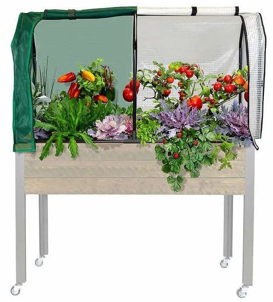 Greenhouse & Bug Cover Combo 21”W x 47”L x 24”H - Includes 1 Frame & 2 Interchangeable Covers. Planter NOT Included - Retail $80