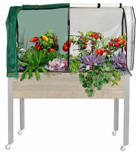 Greenhouse & Bug Cover Combo 21”W x 47”L x 24”H - Includes 1 Frame & 2 Interchangeable Covers. Planter NOT Included - Retail $80