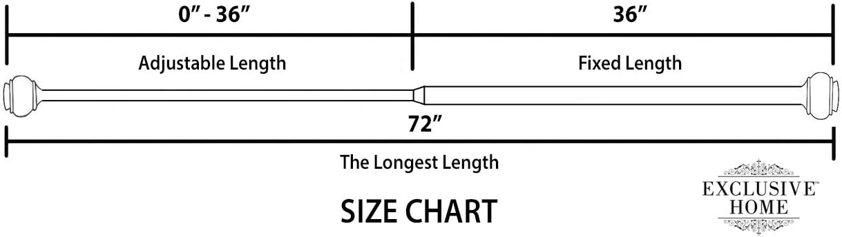 Exclusive Home Curtains Fetter Wrap Around Double Curtain Rod,52"-72", Matte Black - Retail $24