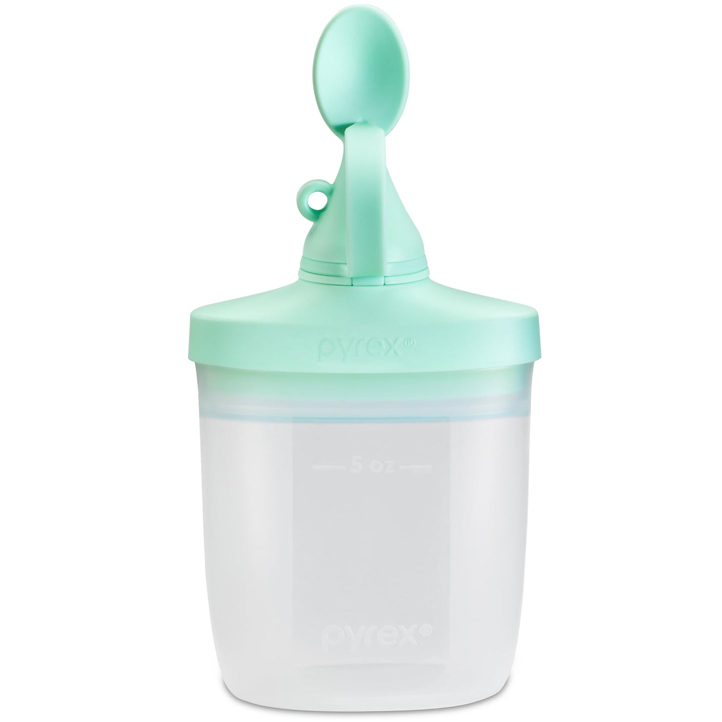 Pyrex Littles Spoon Lid & 5 OZ Pouch, Silicone Baby Toddler Feeding Set, Airtight Leak-Proof BPA Free Non-Breakable Dishwasher Safe, Ages 6 Months + - Retail $7