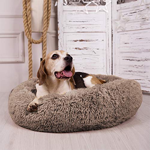 MFOX Calming Dog Bed Small Faux Fur Donut Cuddler Up to 30 lbs