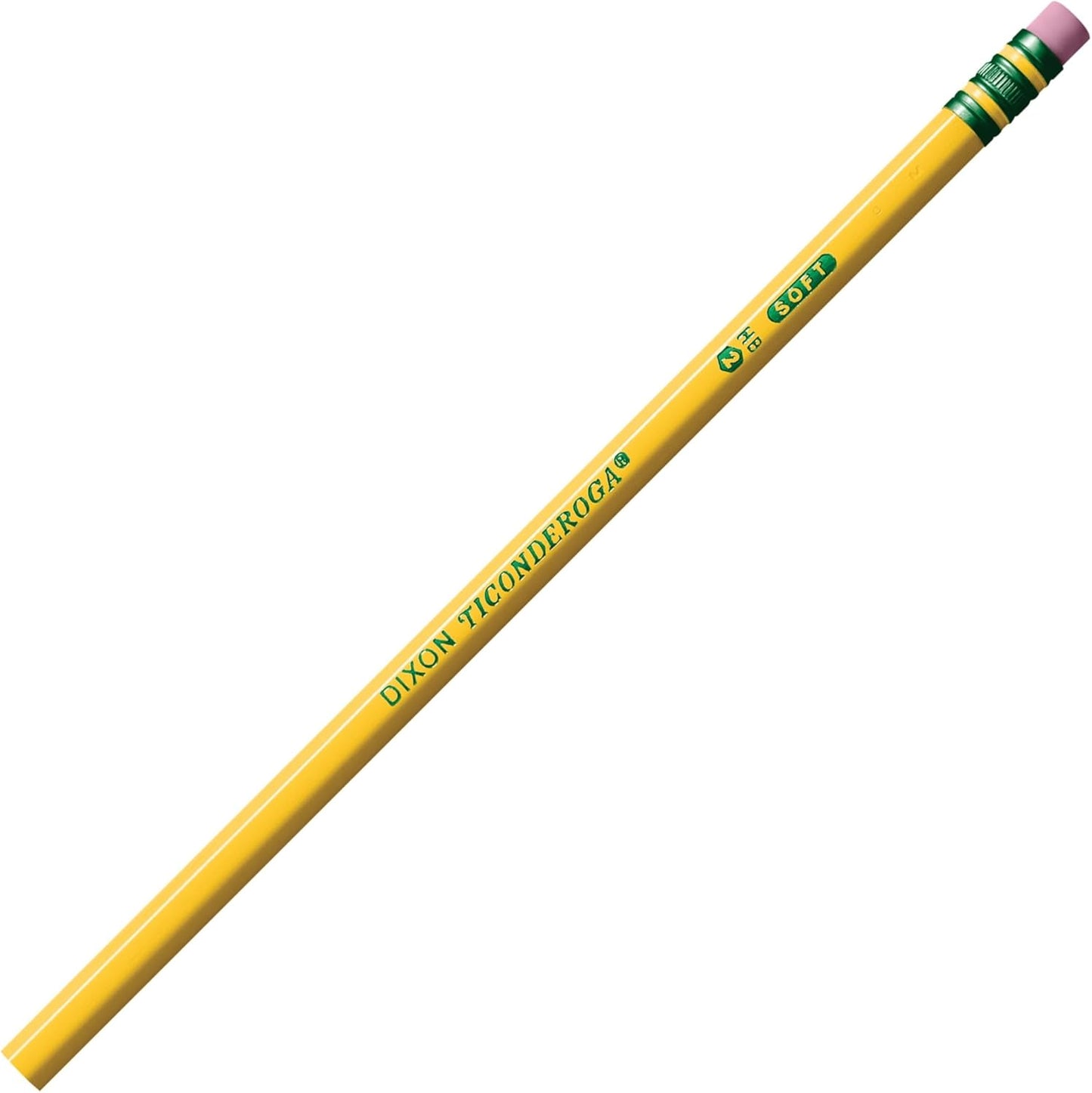 Ticonderoga Wood-Cased Pencils, Unsharpened, 2 HB Soft, Yellow, 24 Count