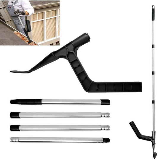 Tuanlove Gutter Scoop Cleaning Tool with Adjustable Telescopic Rod, Roof Gutter Cleaning Spoon and Scoop, Gutter Leaf Cleaning Tools from The Ground