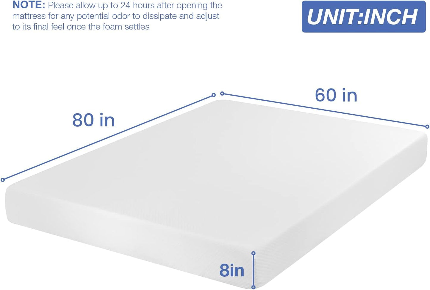 NEW - FDW 8 Inch QUEEN Gel Memory Foam Mattress for Cool Sleep & Pressure Relief, Medium Firm Mattresses CertiPUR-US Certified/Bed-in-a-Box/Pressure Relieving - Retail $159
