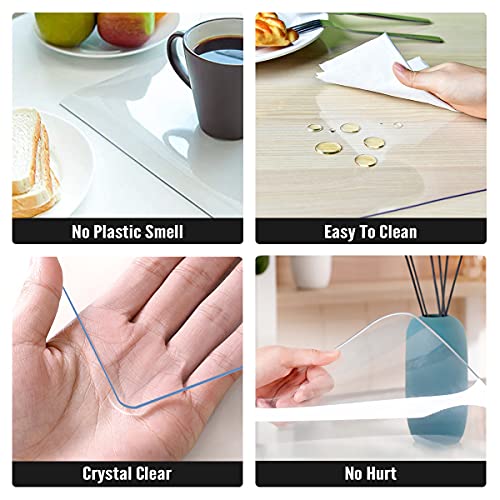 Royhom Clear Table Protector 20 x 60 Inch, 2mm Plastic Table Cover